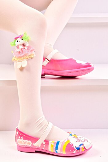 minibonito Unicorn Girl's Pink Ballerina Shoes