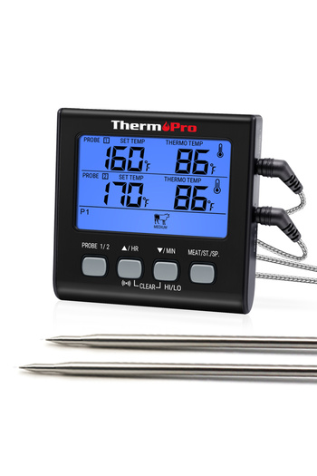 Choice Tp17-black Thermopro Tp17 Dual Probes Digital Outdoor Meat Thermometer Cooking Bbq Oven Thermometer