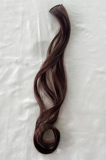 TAKIŞTIR Yan Çıt Çıt Postiş / Kahverengi Renk / 50 Cm