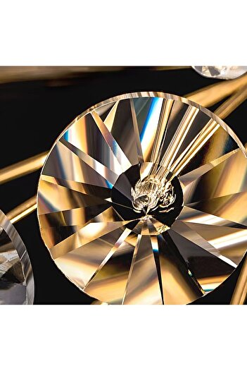 burenze Luxury Collection Modern Kristal Taşlı Sarkıt Avize 60 Cm Gold Sarı