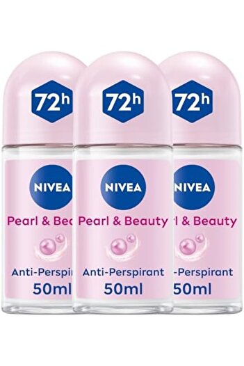 NIVEA Women Roll-On Antiperspirant, Pearl & Beauty, 3 x 50ml