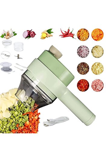 Generic 4 in 1 Handheld Electric Vegetable Cutter Set, Electric Vegetable Chopper Blender, Mini Chopper, USB