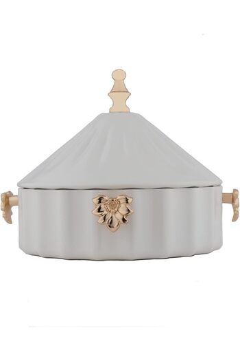 ALSAIF Meral Date Bowl, Colour : White / Gold