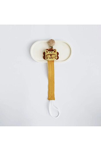 mumamuying Elephant 1PCS Baby Pacifier Clip,Newborn Cotton Wooden Animal Pacifier Chain,Nipple Soother Dummy Ho