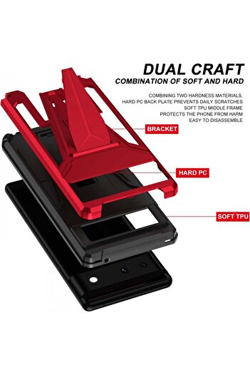 Ptny Protective case for Google Pixel 6 Ptny, TPR, red/black, 6.4 inches