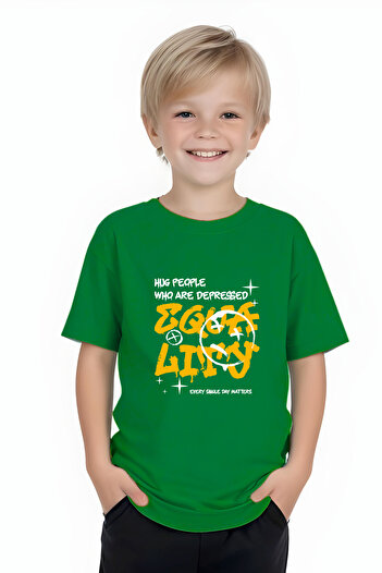 FYK KİDS Boy's Hug People Written Top-Bottom Suit