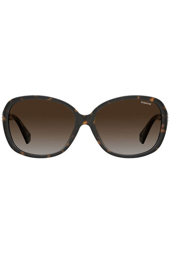 Polaroid Polarized Sunglasses Women Pld 4098/s 086, Plastic, Havana, 58 Mm