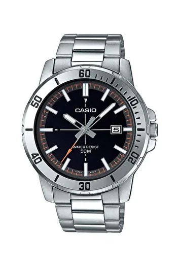 Casio Men's Stainless Steel Analog Watch Mtp-vd01d-1e2vudf - 49 Mm - Silver