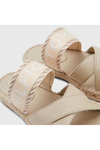 Tommy Hilfiger Seasonal Webbing Kadın Krem Espadril