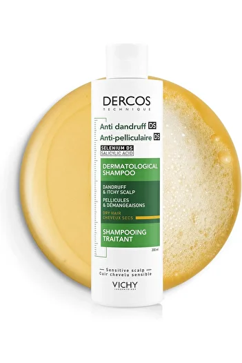 Vichy Dercos Anti-Dandruff Shampoo for Dry Hair 200ml - White
