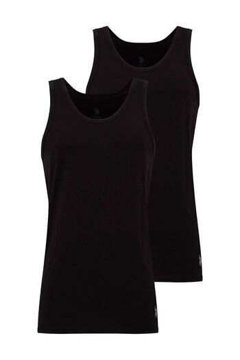 U.S. Polo Assn. U.S. Polo Assn. Men's 2 Pack Black Undershirt Boxed Shipment 100% Cotton - Black - Sreia80P18B8N