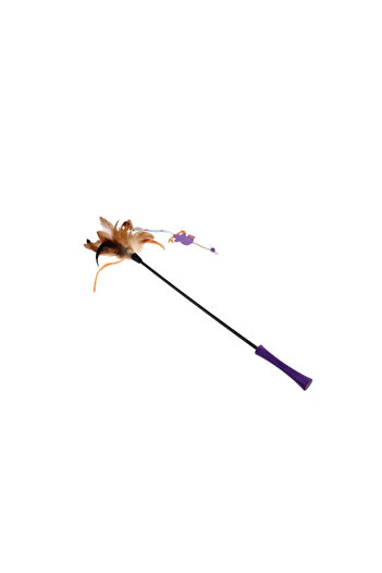 Gigwi 7144 Feather Teaser Cat Fishing Rod Natural Feathered 60 cm
