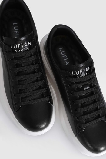 Lufian Ανδρικά δερμάτινα παπούτσια Sneaker Gage Μαύρα