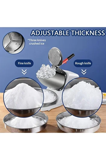 SOKANY Electric Ice Shaver Crusher 300W Double Blade Stainless Steel for Snow Cones Desserts Cocktails Fish