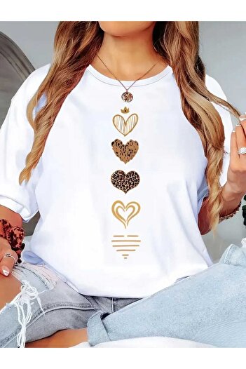 TekTarzz Μοντέρνο μπλουζάκι Unisex Crown Heart Print Design