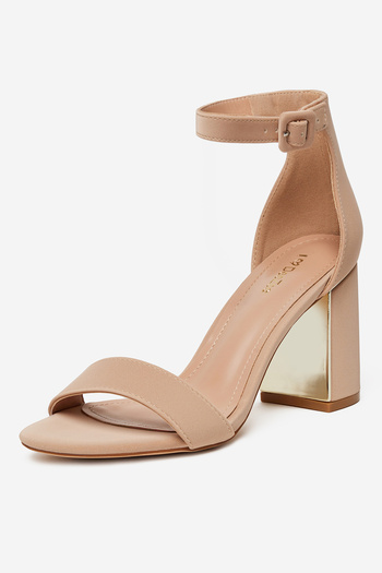 DeeZee Women's low heel sandals beige heel 37