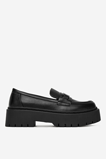 DeeZee Women's Loafers Low Black Thick Sole 36