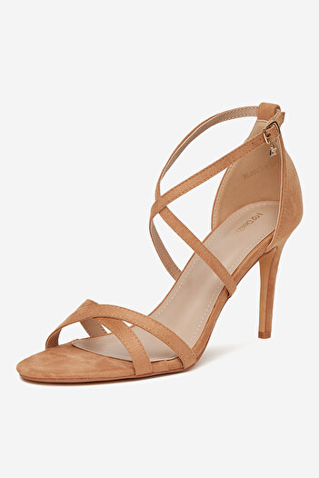 DeeZee Women's High Heel Sandals Low Brown Stiletto 41