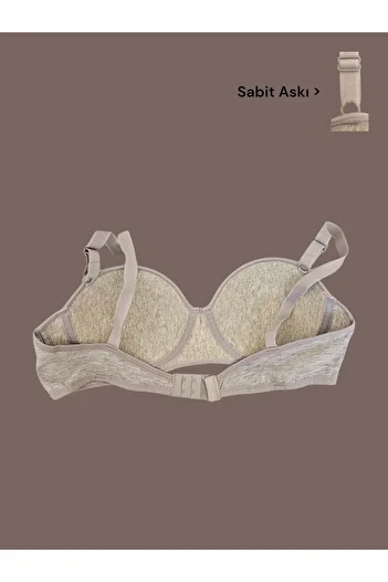 Tektaş Gray Unpadded Bra - Strapless Cut