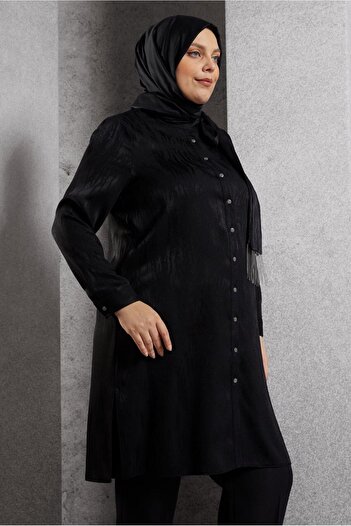 Alvina 20635 Model Jacquard Tunic - Lacing Detail