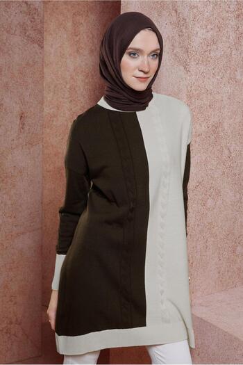 Alvina Two Color Knitwear Tunic 44901
