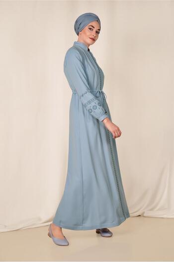 Alvina 1427 Model Judge Collar Embroidered Shade