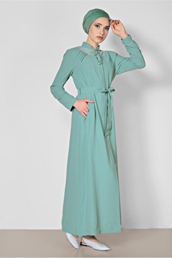 Alvina 1466 Model with Hidden Button and Pocket Parde Decoration
