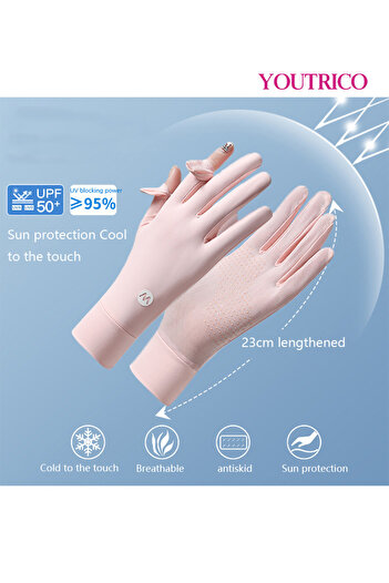 Youtrico Sun Protection Gloves Summer Cycling Fingerless Gloves For Driving Spf50 High Protection