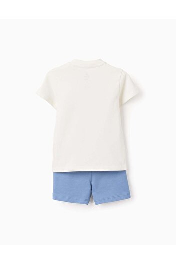 Ziddy T-shirt + Shorts for Baby Boys 'Mickey & Donald', Beige/Blue