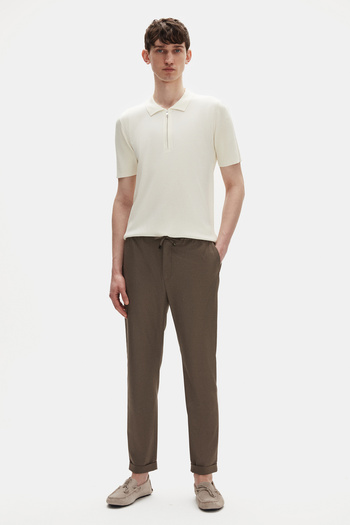 Tween Relaxed Fit (Pilesiz) Vizon Armürlü Kumaş Pantolon