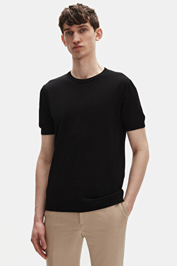 Tween Siyah Rayon Triko Kazak