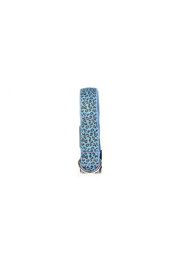 OEM Zgarda Led Pentru Caini Si Pisici, Model Leopard, 58 Cm, Marimea L, Albastru