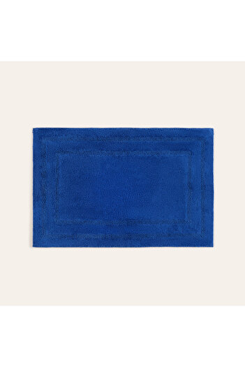 Zsa Zsa Zsu Covoraș de baie din bumbac solid, cu două fețe, 100% bumbac, 60x90 cm, albastru închis