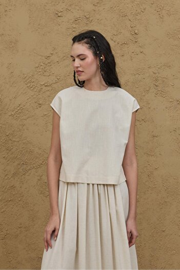 Fahhar Basic Linen Top Natural