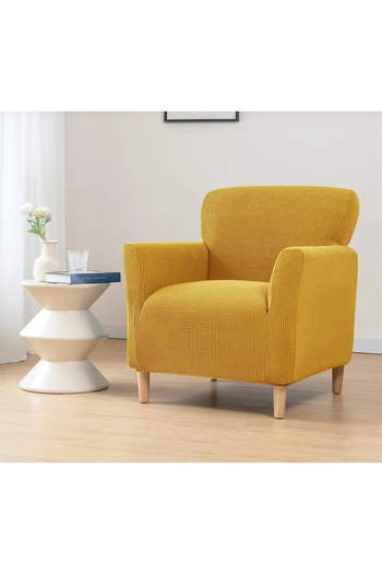 uzhanem Armchair Seat Cover Lycra Fabric, Square Pattern, Single Sofa Cover