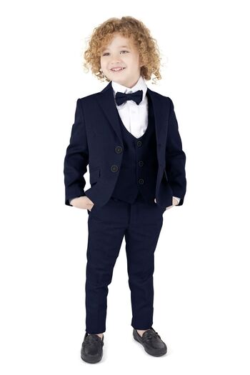 Terry Boy's Jacket Tuxedo Suit / Jacket, Pants, Vest, Shirt and Bow Tie Is Slim Fit