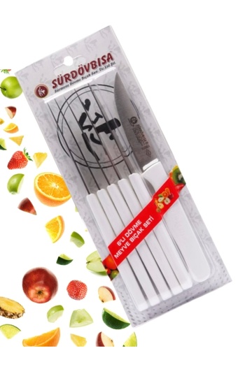 Sürdövbısa 61010 مجموعة فواكه مكونة من 6 قطع (طرف مدبب) أبيض