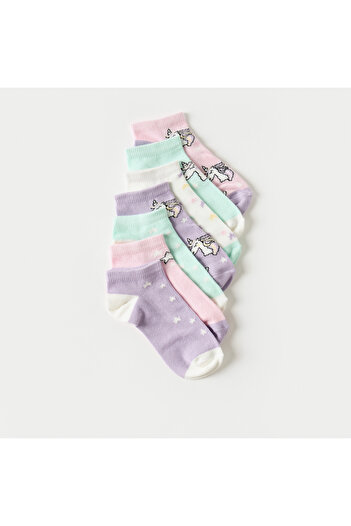 Juniors Printed Ankle Length Socks - Set of 7