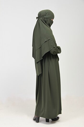 Altobeh Abaya Set - 3 Piece Set - Ruffled Sleeve Belted Sheet Veil Set