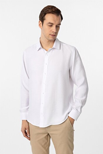 SÜVARİ Ανδρικό πουκάμισο Cavalry Slim Fit Easy Ironing που απομακρύνει τον ιδρώτα που αναπνέει Four Seasons