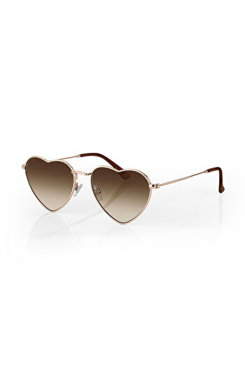 Daniel Klein Brown heart-shaped sunglasses for women, Daniel Klein Sunglasses, DK4321-1