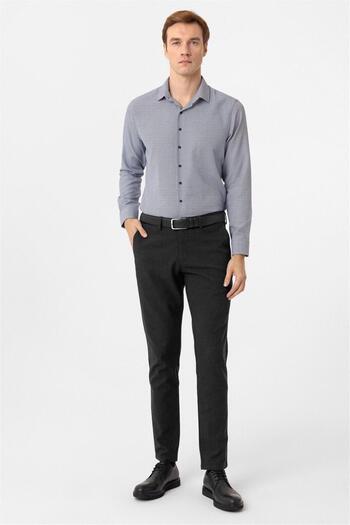 SÜVARİ Köşeli Manşet Slim Armürlü Gömlek