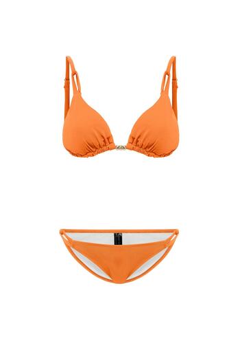 AQUAVİVA Women's Pomegranate Flower Izabella Gold Accessory Triangle Bikini Set