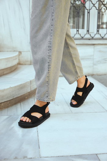 MİLAYA SHOES Flora Summer Suede Women Sandals
