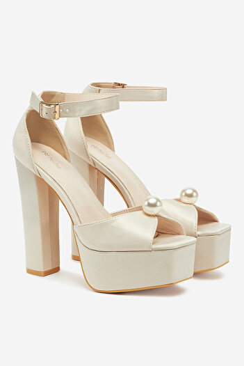 DeeZee Women's low sandals beige high heel platform 35