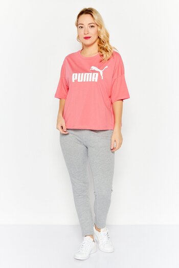 Puma Women Sport Fit Short Sleeve Training Top, Pink/White