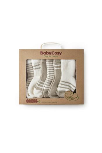 BabyCosy Organic Wear Csyc1002 Baby 6-Piece Socks 100% Organic Cotton Baby - Newborn - Csyc1002