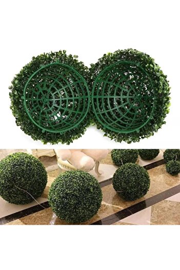 Nettenevime Yapay Çiçek Şimşir Top 45CM Yeşil Top Koyu Yeşil