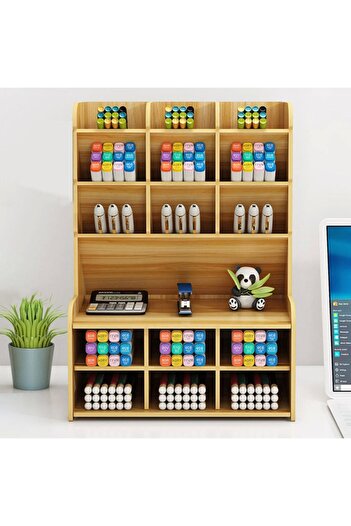 kutuTR 9+9 Compartment Desktop Pen Holder Organizer Disassembled