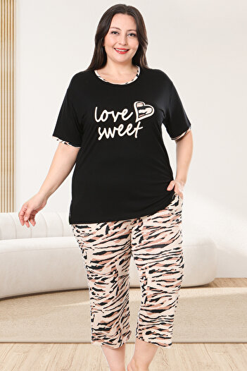 Bella Linda Large Size Viscose Bermuda Women's Pajama Set